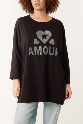 Diamante "Amour" & Hearts Long Top