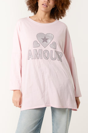 Diamante "Amour" & Hearts Long Top