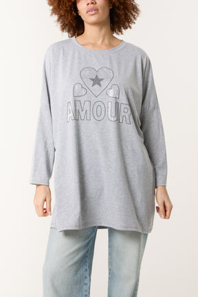 Diamante "Amour" & Hearts Long Top