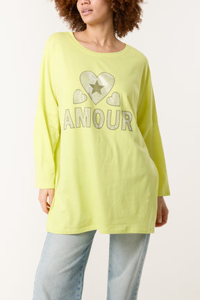 Diamante "Amour" & Hearts Long Top