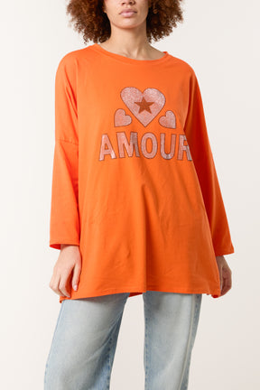 Diamante "Amour" & Hearts Long Top