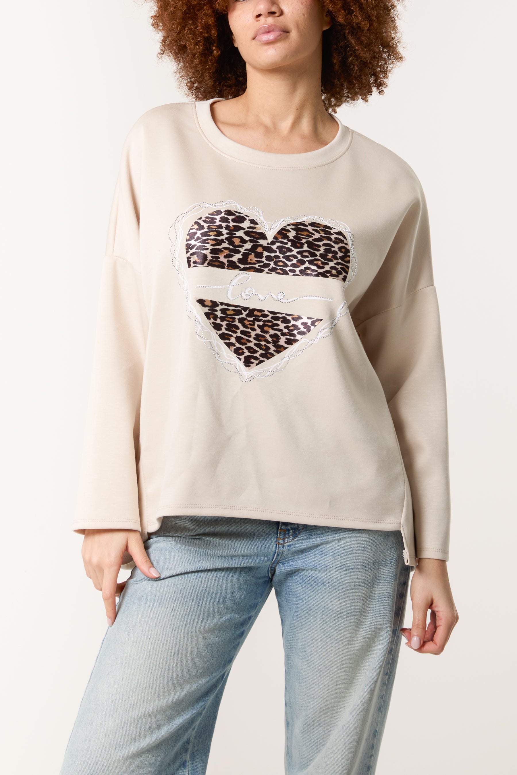 Leopard Heart Soft Touch Sweatshirt