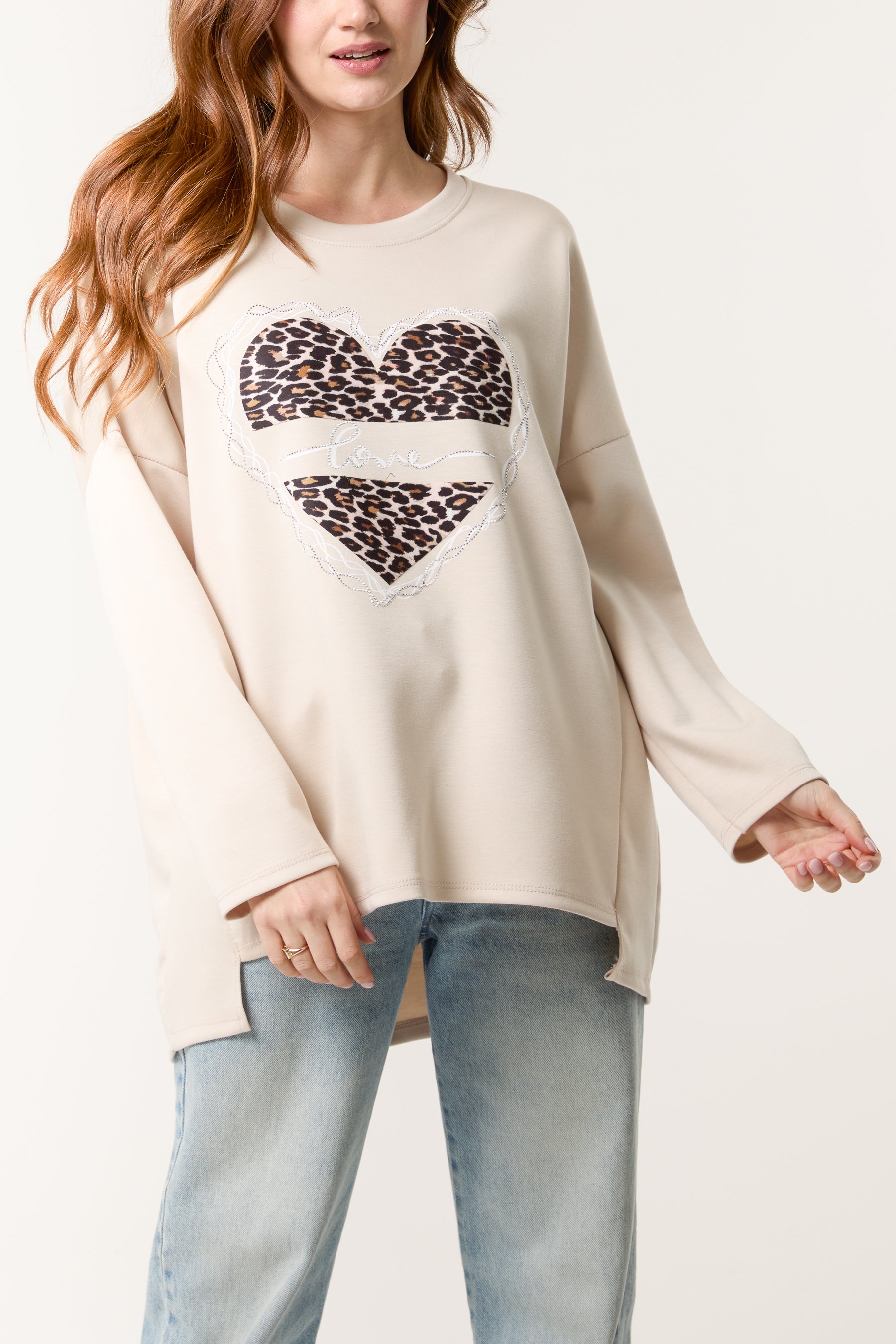 Leopard Heart Soft Touch Sweatshirt