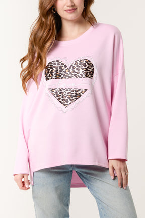 Leopard Heart Soft Touch Sweatshirt