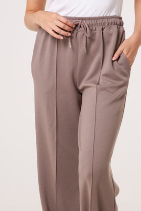 Drawstring Crease-Front Sweat Trousers