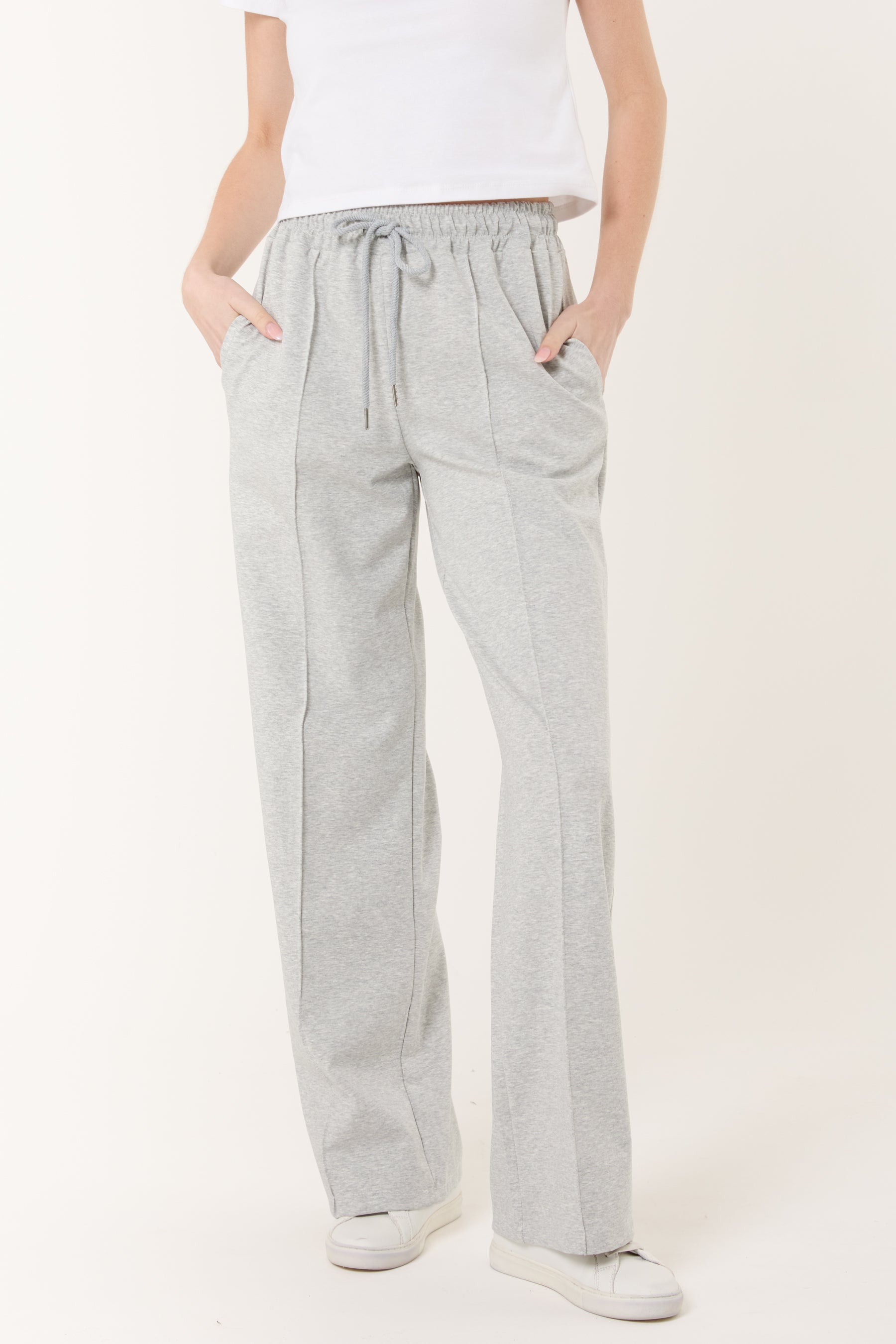 Drawstring Crease-Front Sweat Trousers