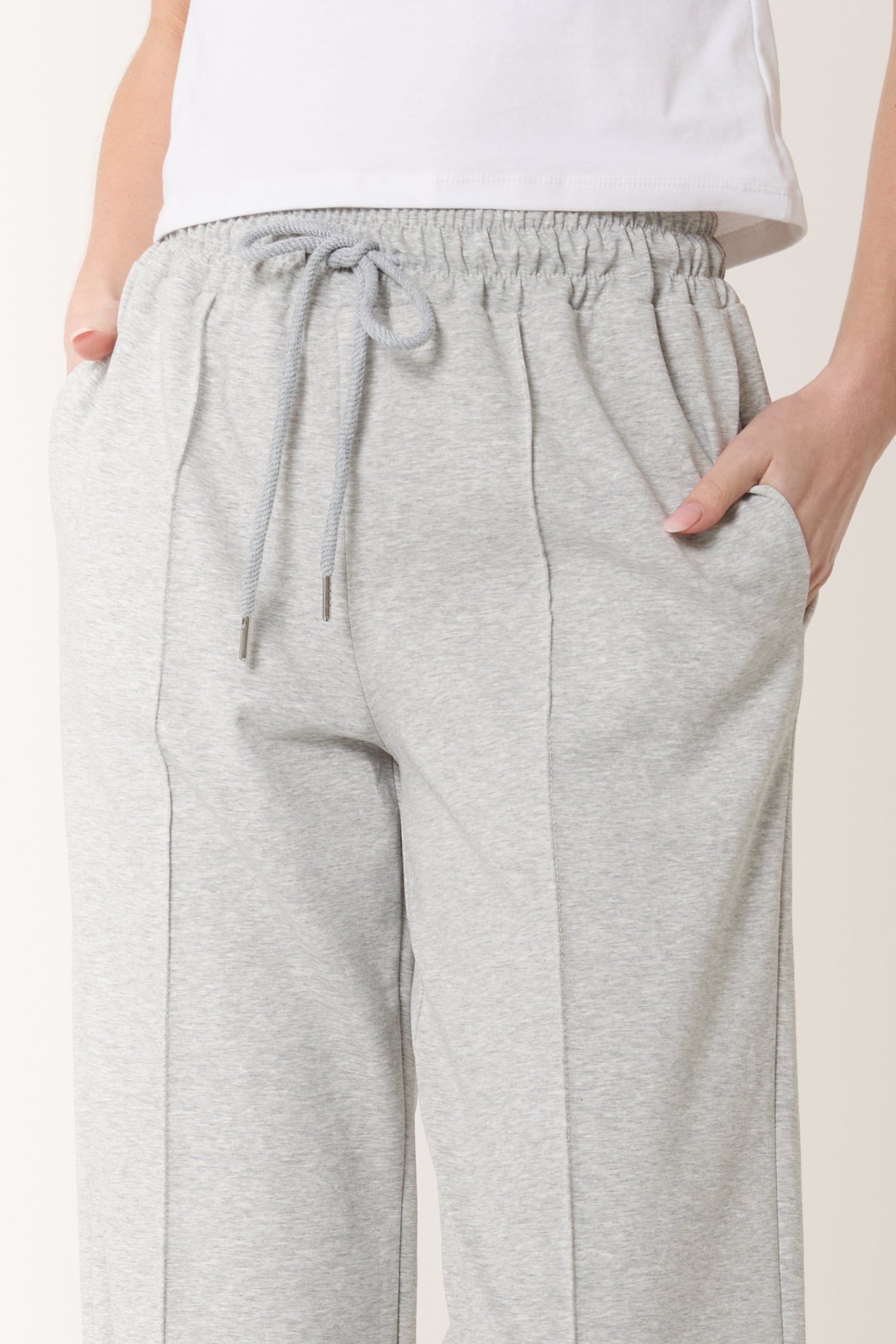 Drawstring Crease-Front Sweat Trousers