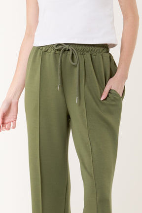 Drawstring Crease-Front Sweat Trousers