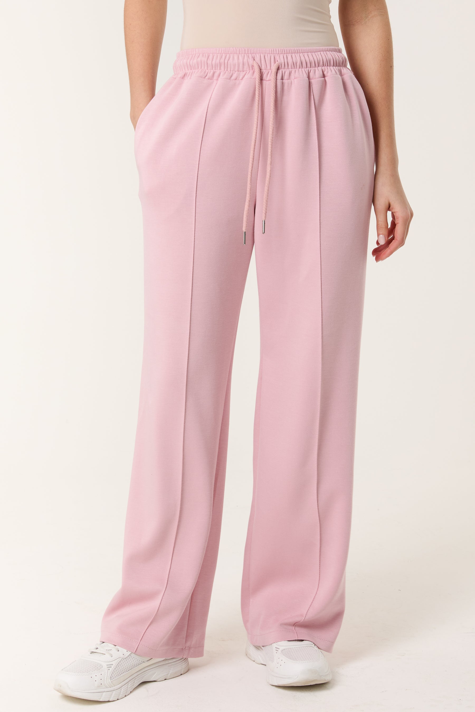 Drawstring Crease-Front Sweat Trousers