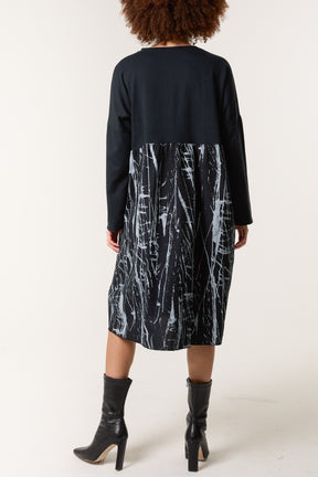 Paint Splatter Design Long Sleeve Dress