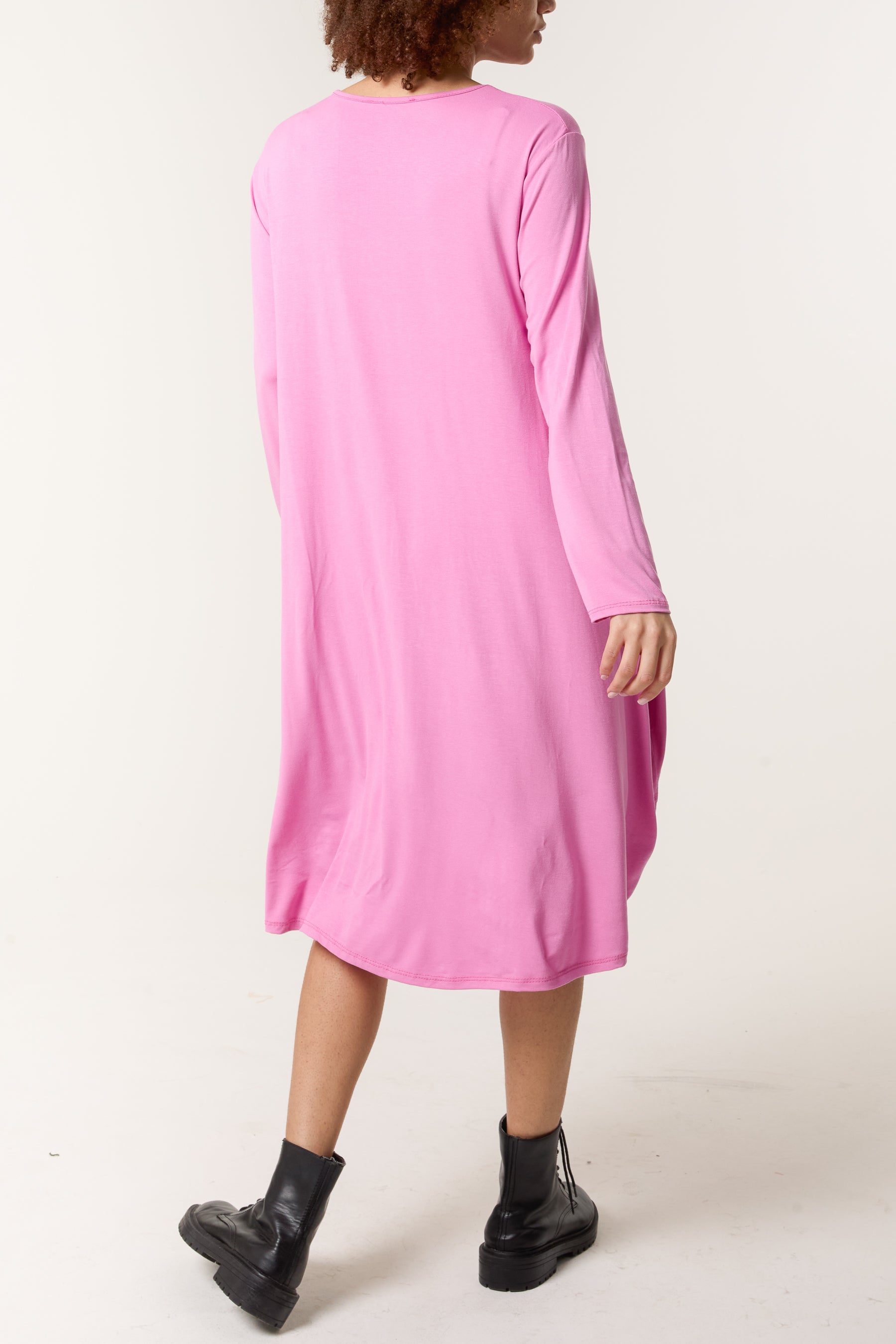 Long Sleeve High Low Jersey Dress