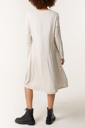 Long Sleeve High Low Jersey Dress