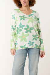 V-Neck Daisy Fine Knit Jumper