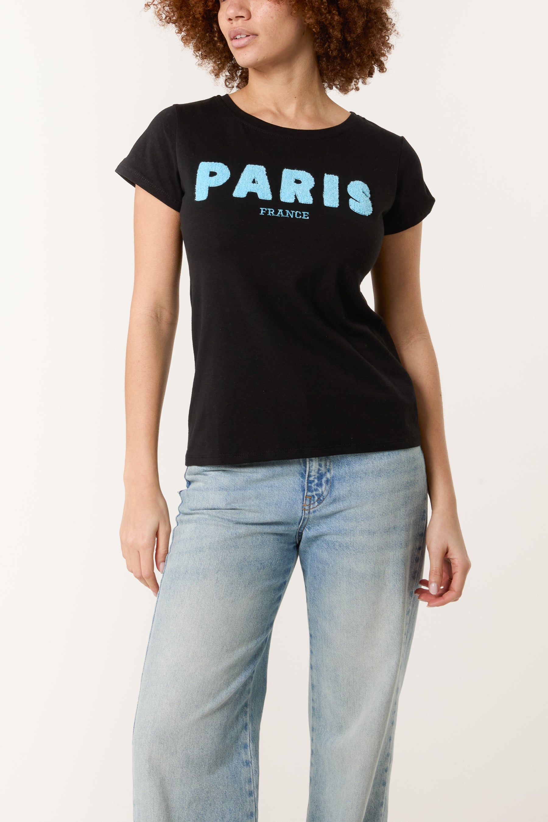 Flocking "PARIS" Short Sleeve T-shirt