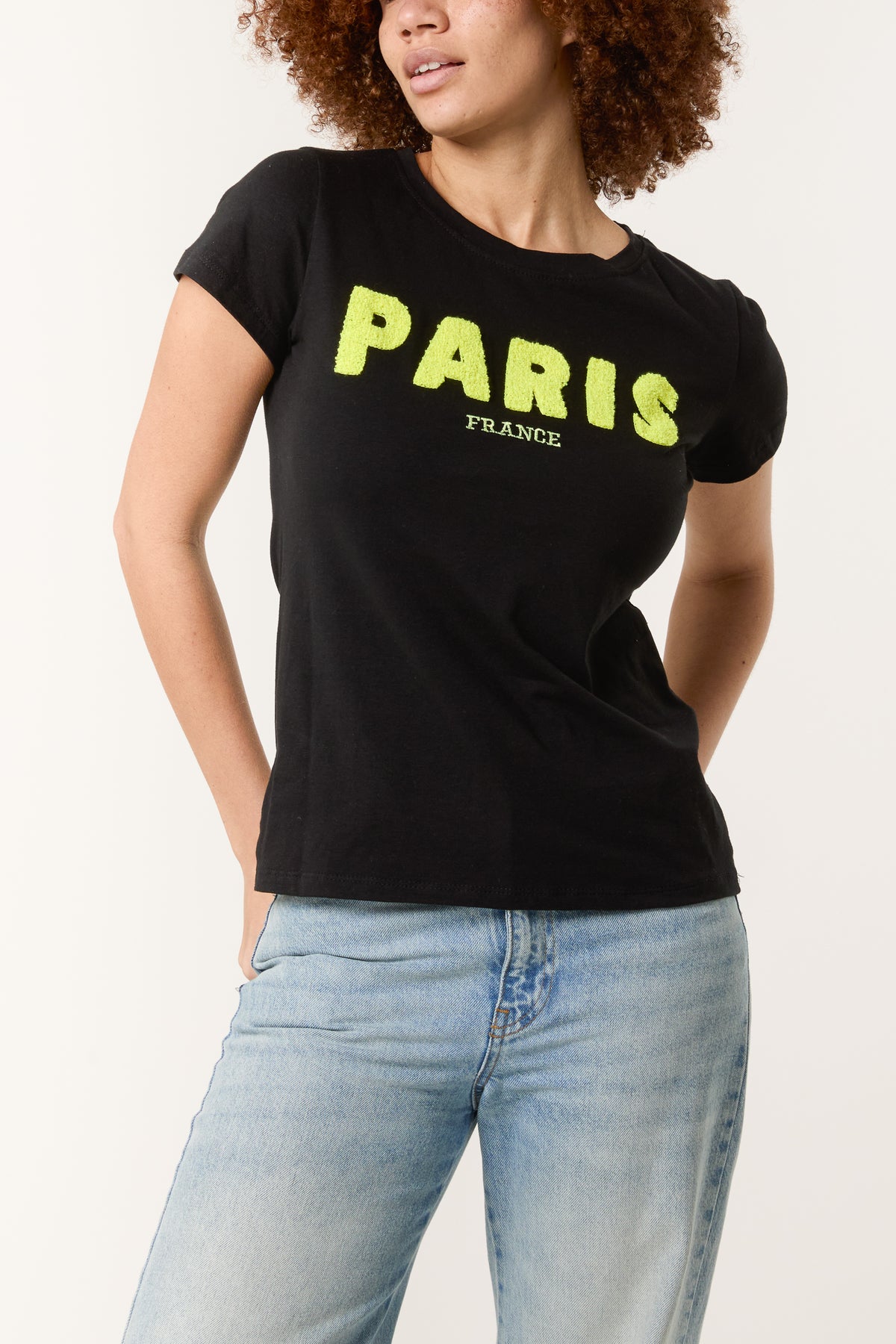 Flocking "PARIS" Short Sleeve T-shirt