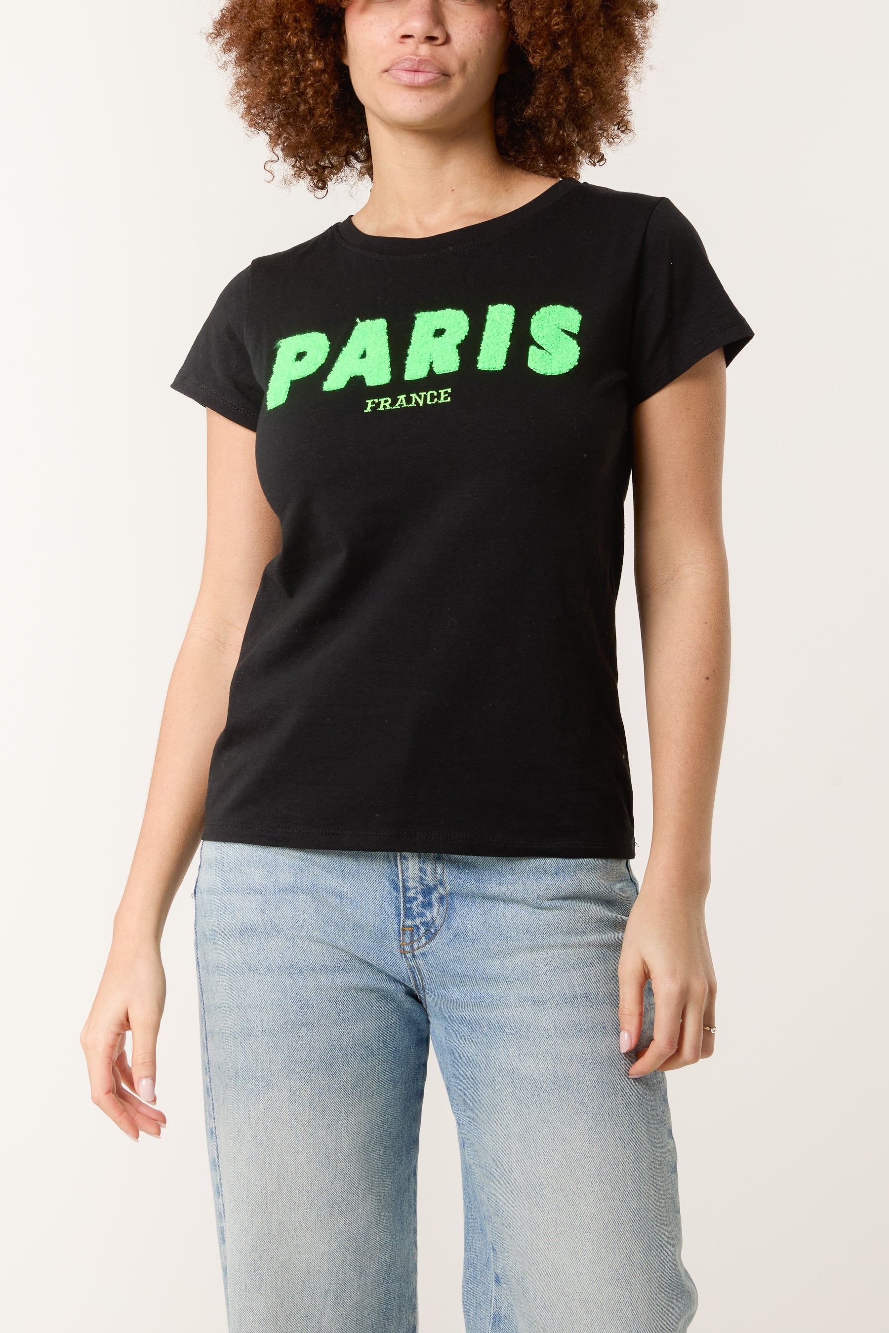 Flocking "PARIS" Short Sleeve T-shirt