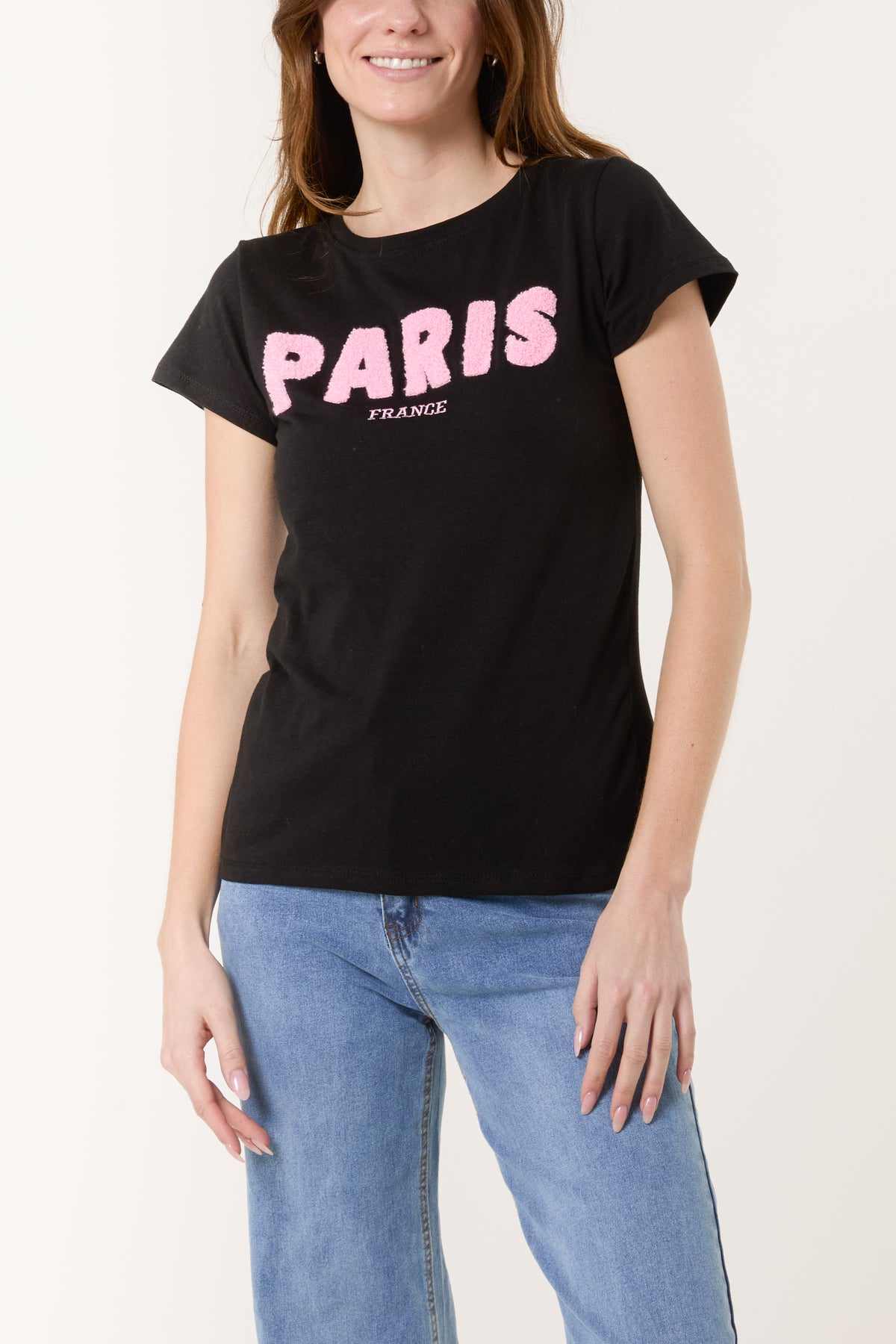 Flocking "PARIS" Short Sleeve T-shirt