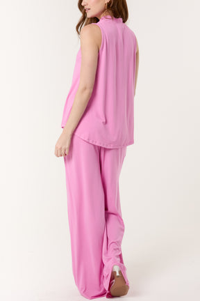 Stretch Jersey Top & Wide Leg Trouser Set