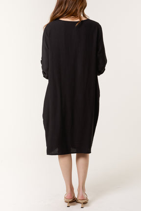 Twisted Front Long Sleeve Dress