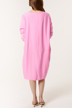 Twisted Front Long Sleeve Dress