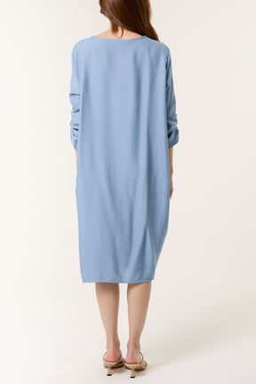 Twisted Front Long Sleeve Dress