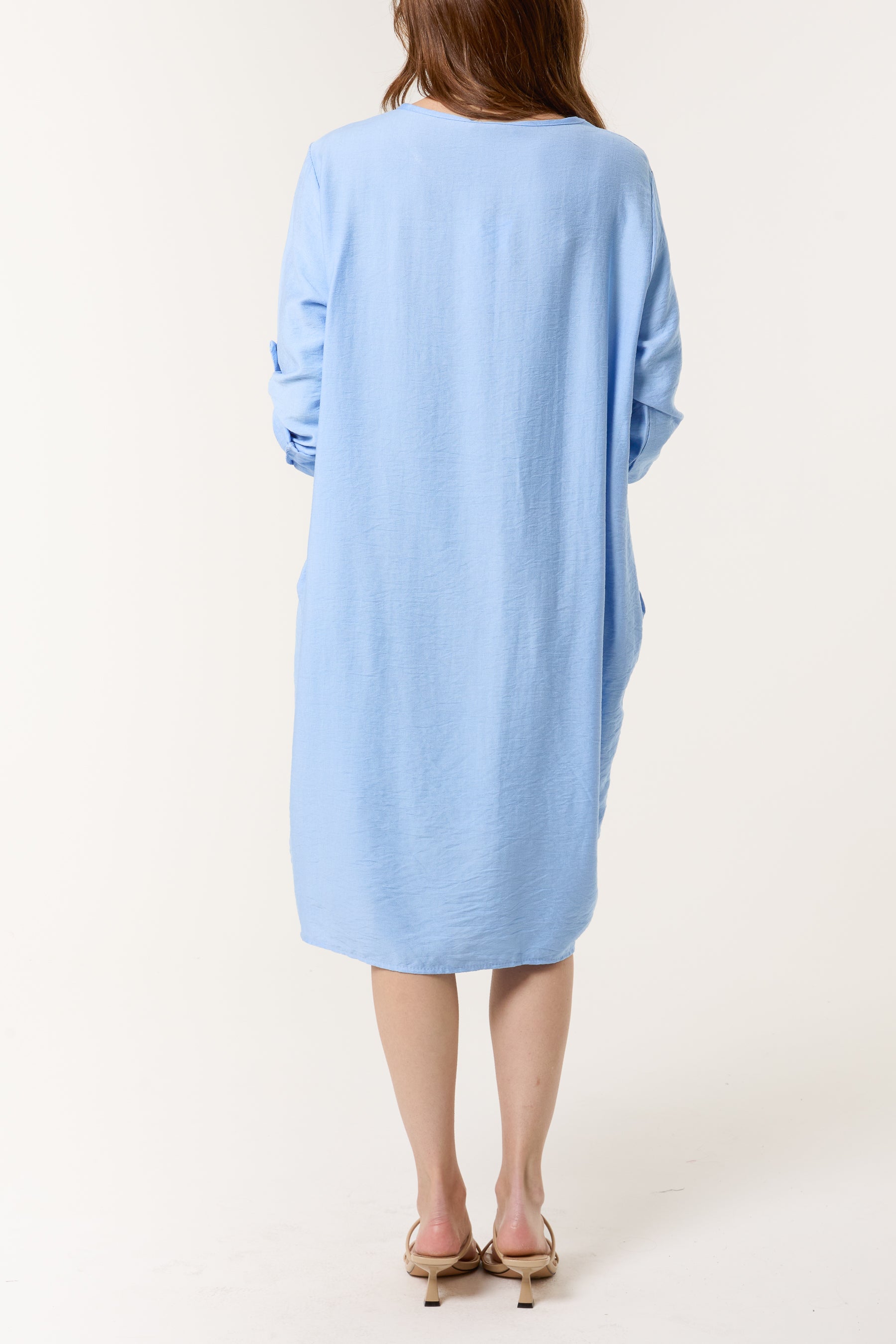 Twisted Front Long Sleeve Dress