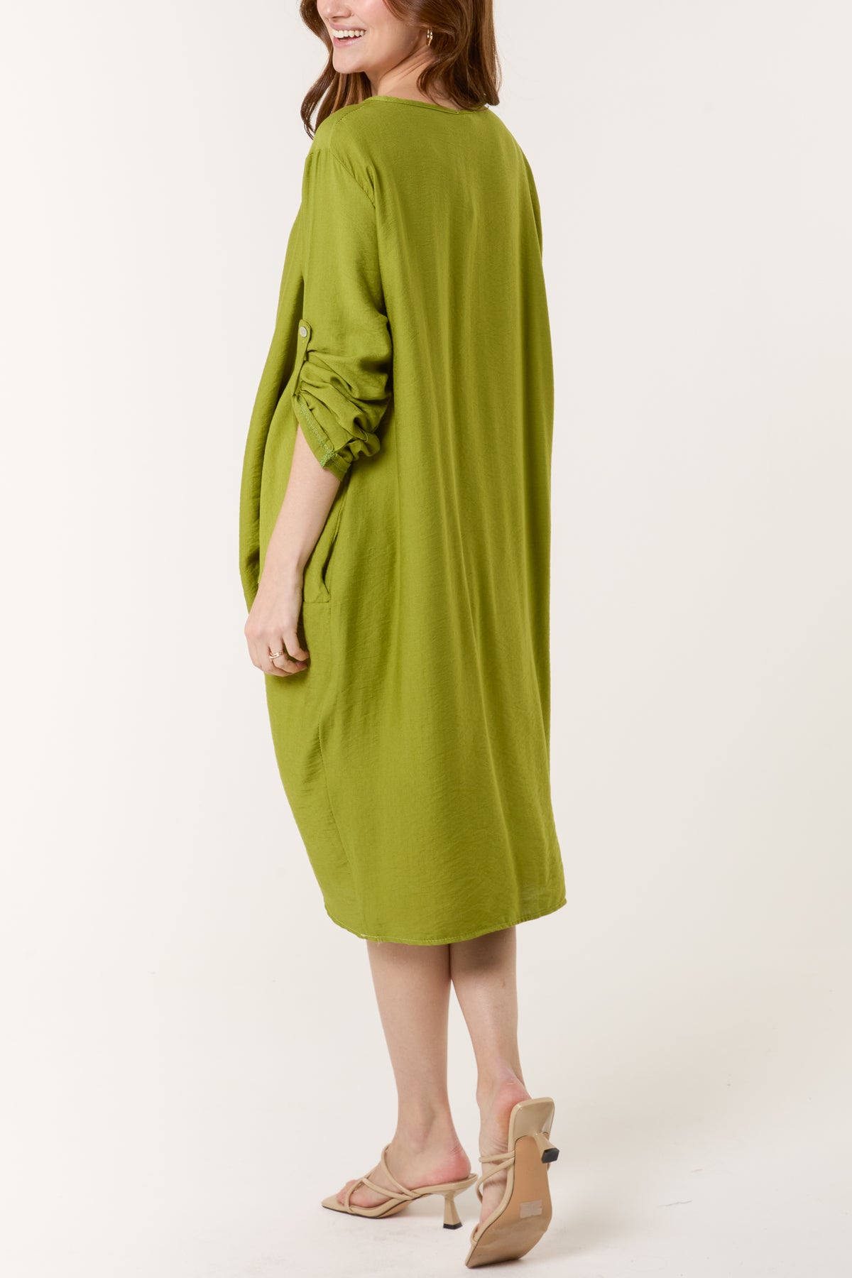 Twisted Front Long Sleeve Dress