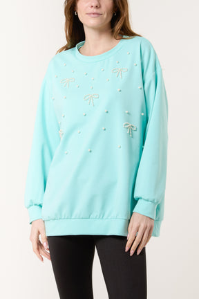 Pearl Bows Soft Touch Sweatshirt