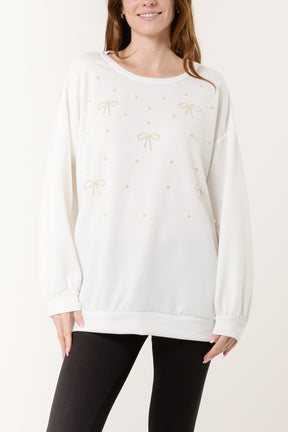 Pearl Bows Soft Touch Sweatshirt