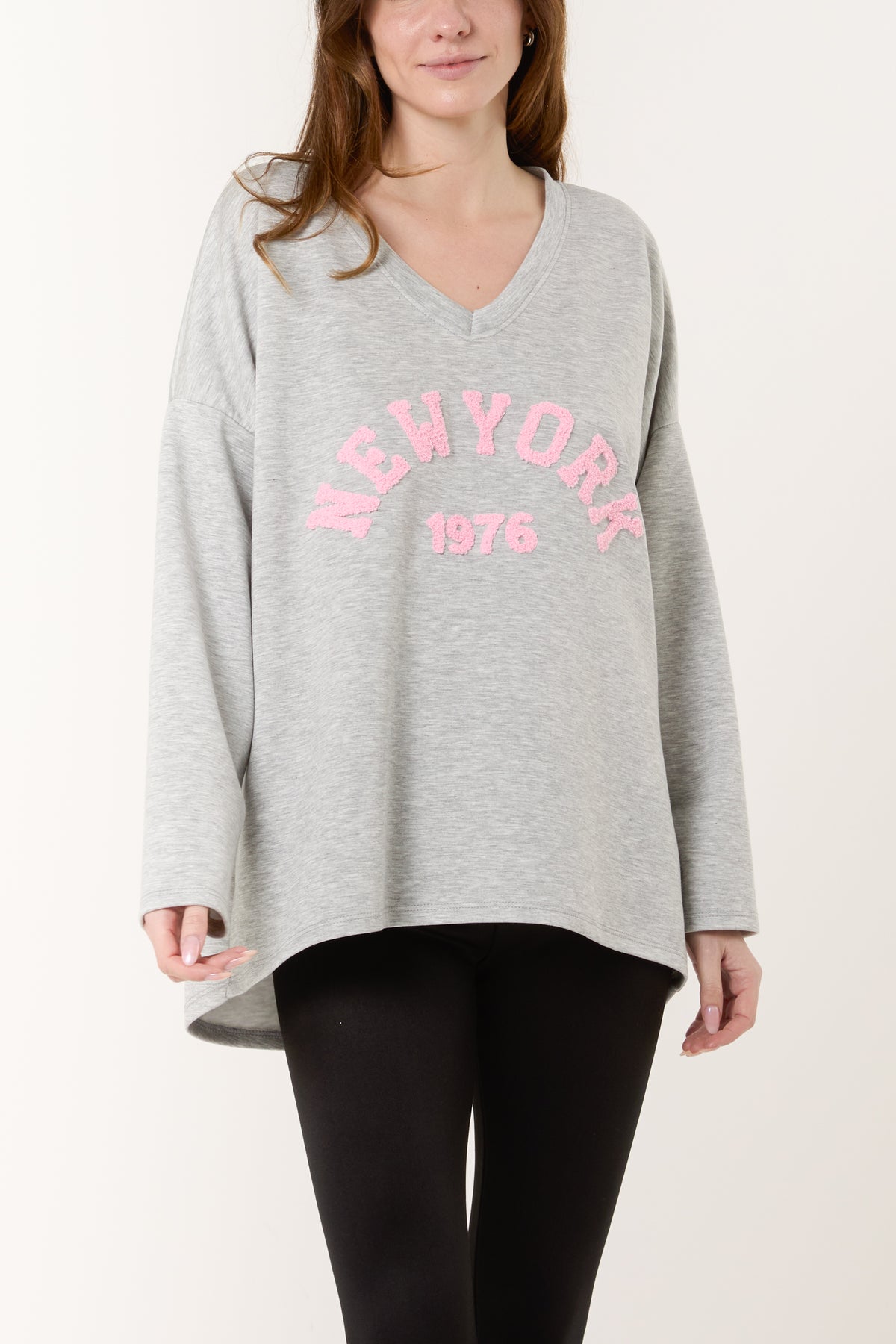 Flocking "NEW YORK" V-Neck Sweatshirt