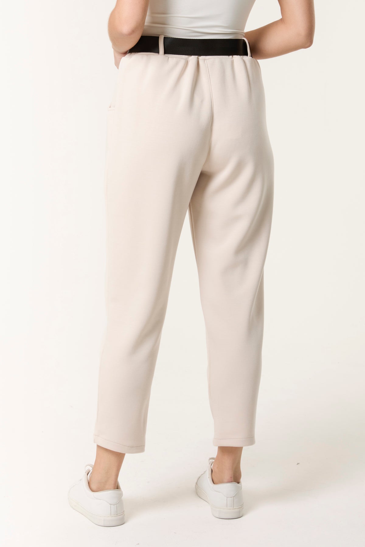 Belted High Waisted Soft Touch Trousers