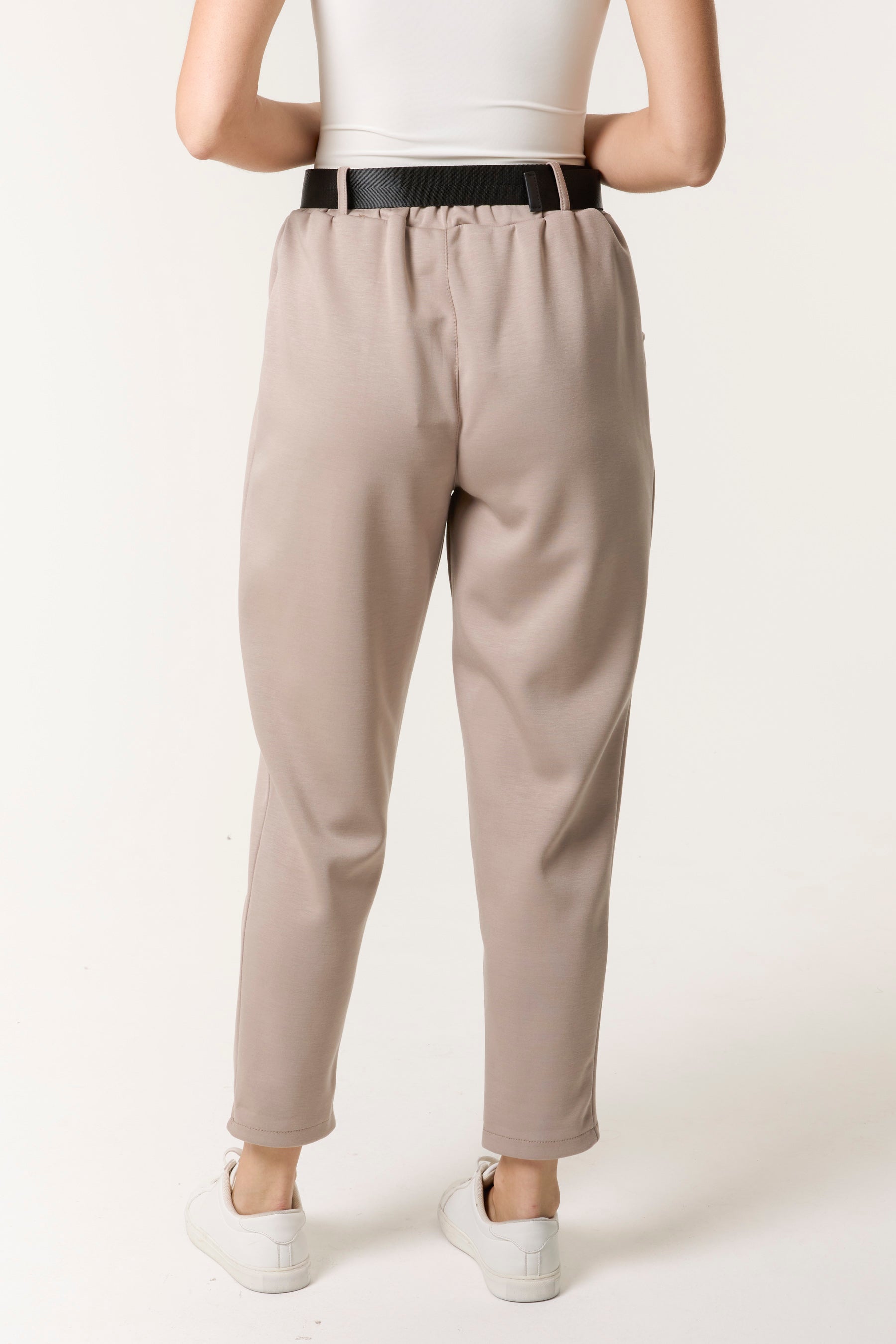 Belted High Waisted Soft Touch Trousers