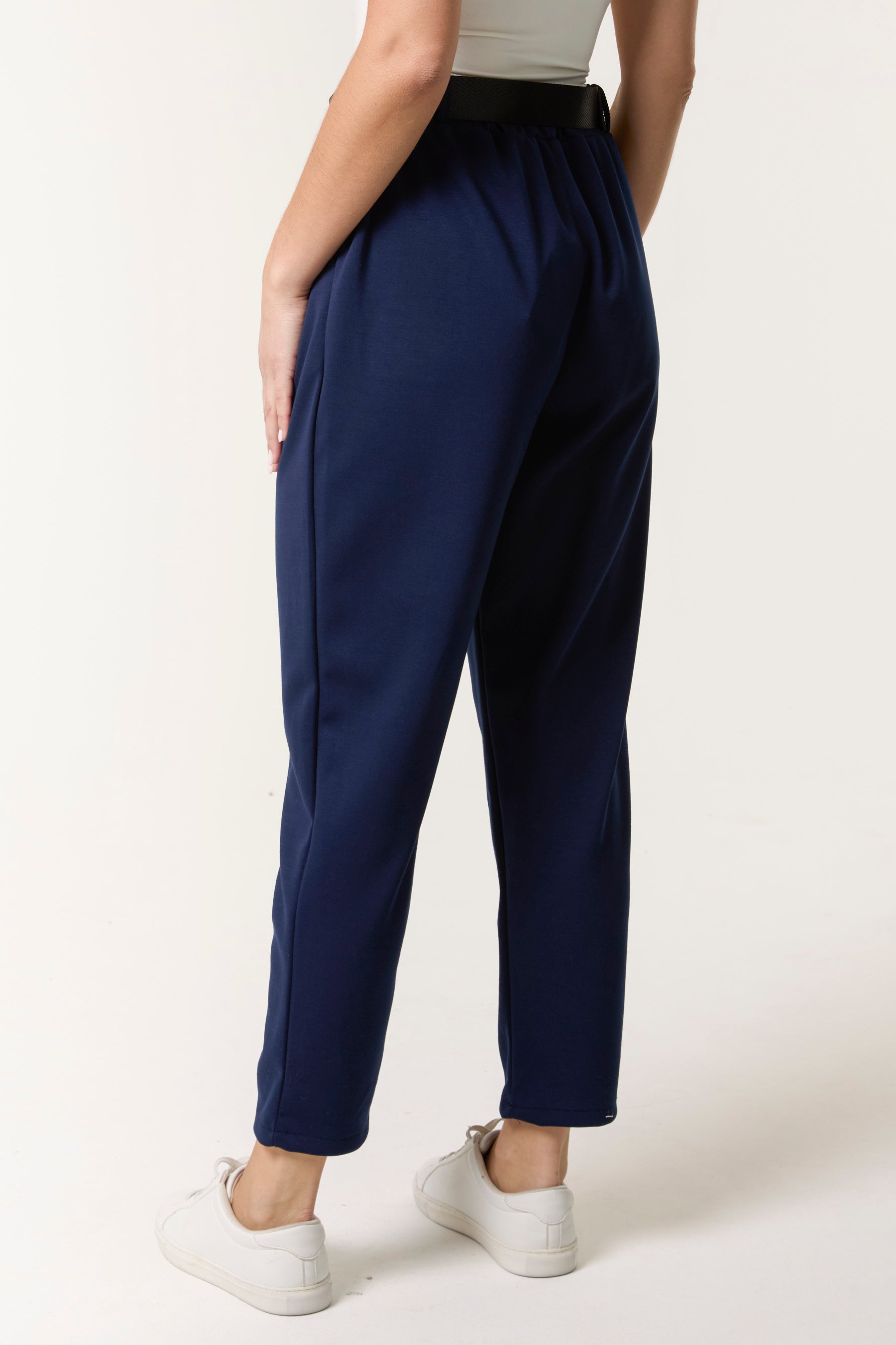 Belted High Waisted Soft Touch Trousers