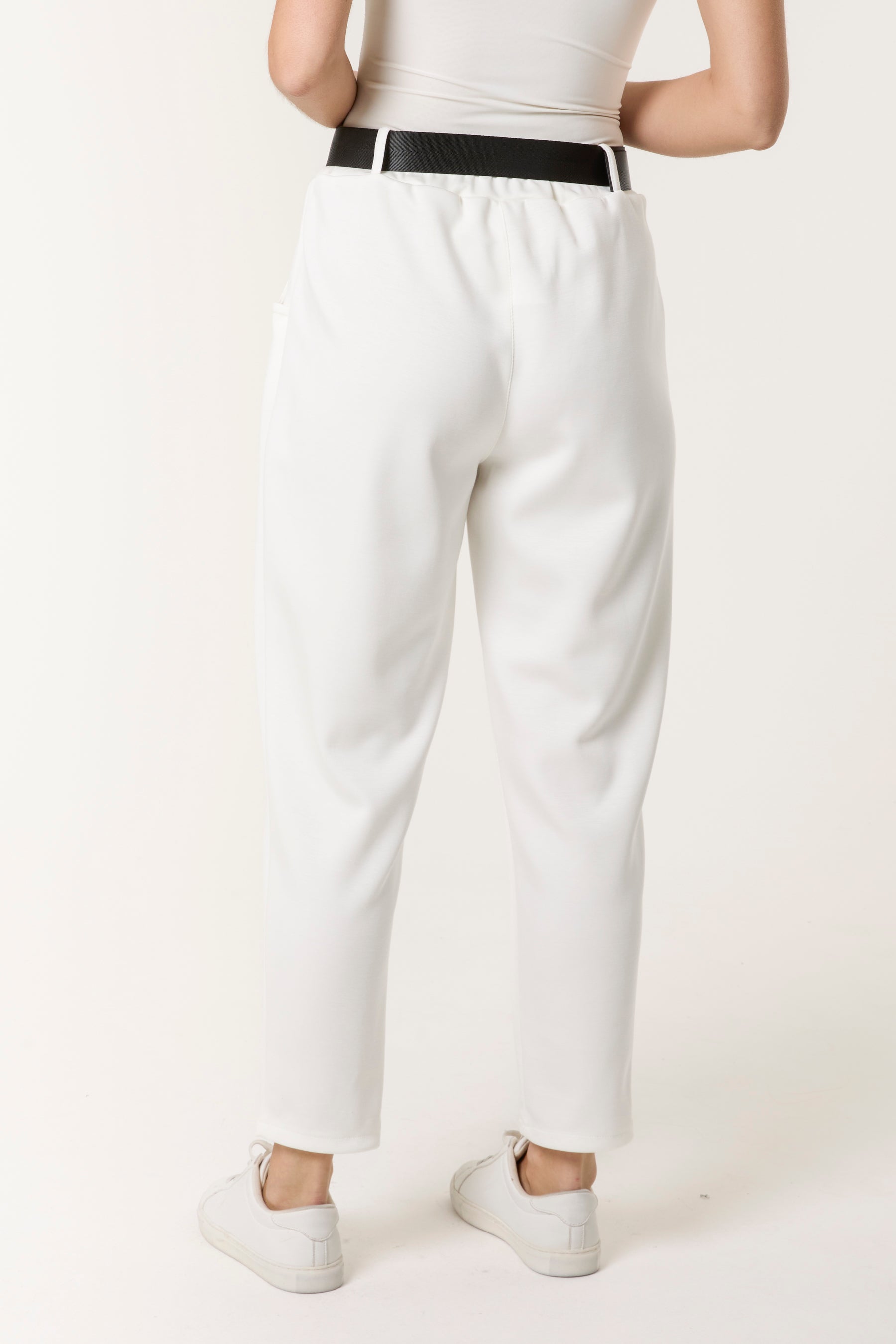 Belted High Waisted Soft Touch Trousers