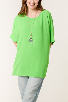 Necklace Batwing Short Sleeve Top