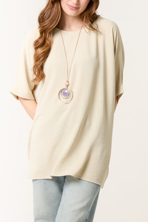 Necklace Batwing Short Sleeve Top