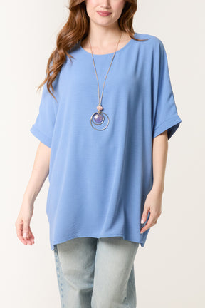 Necklace Batwing Short Sleeve Top