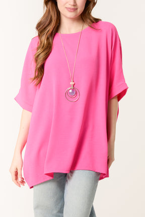 Necklace Batwing Short Sleeve Top