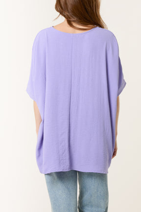 Necklace Batwing Short Sleeve Top