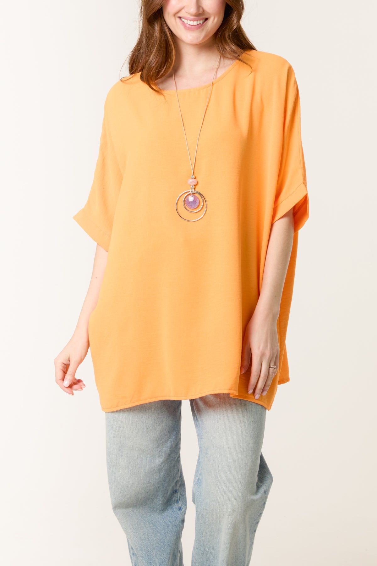 Necklace Batwing Short Sleeve Top