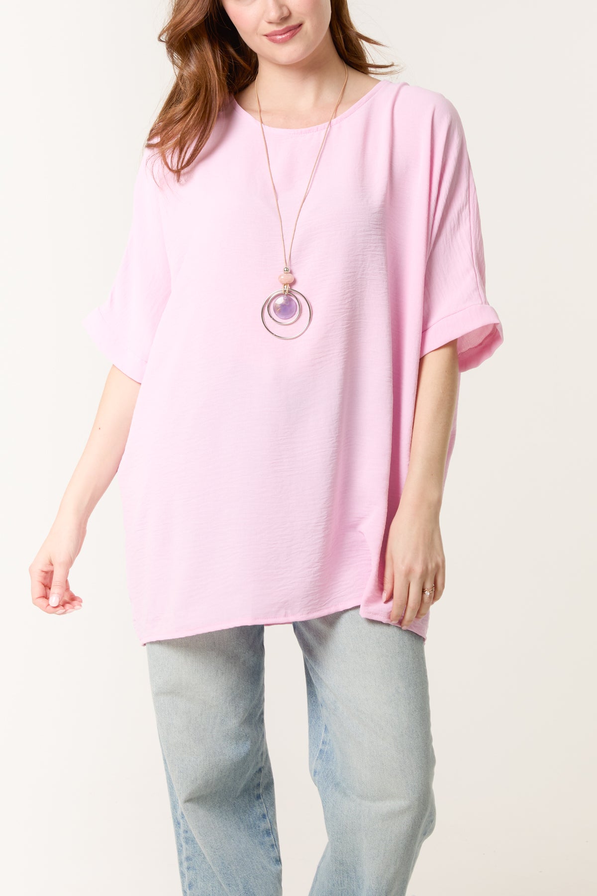 Necklace Batwing Short Sleeve Top