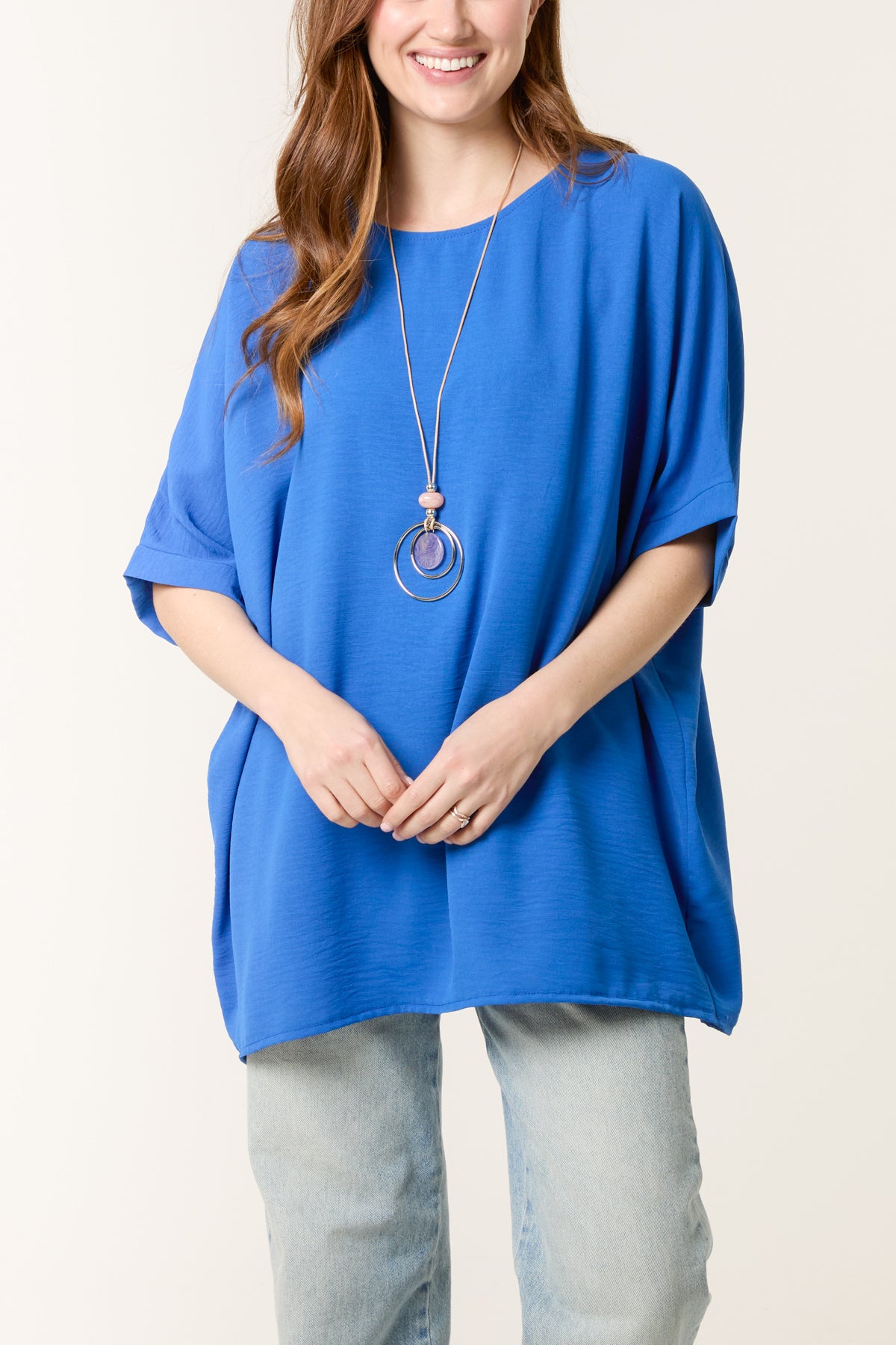 Necklace Batwing Short Sleeve Top