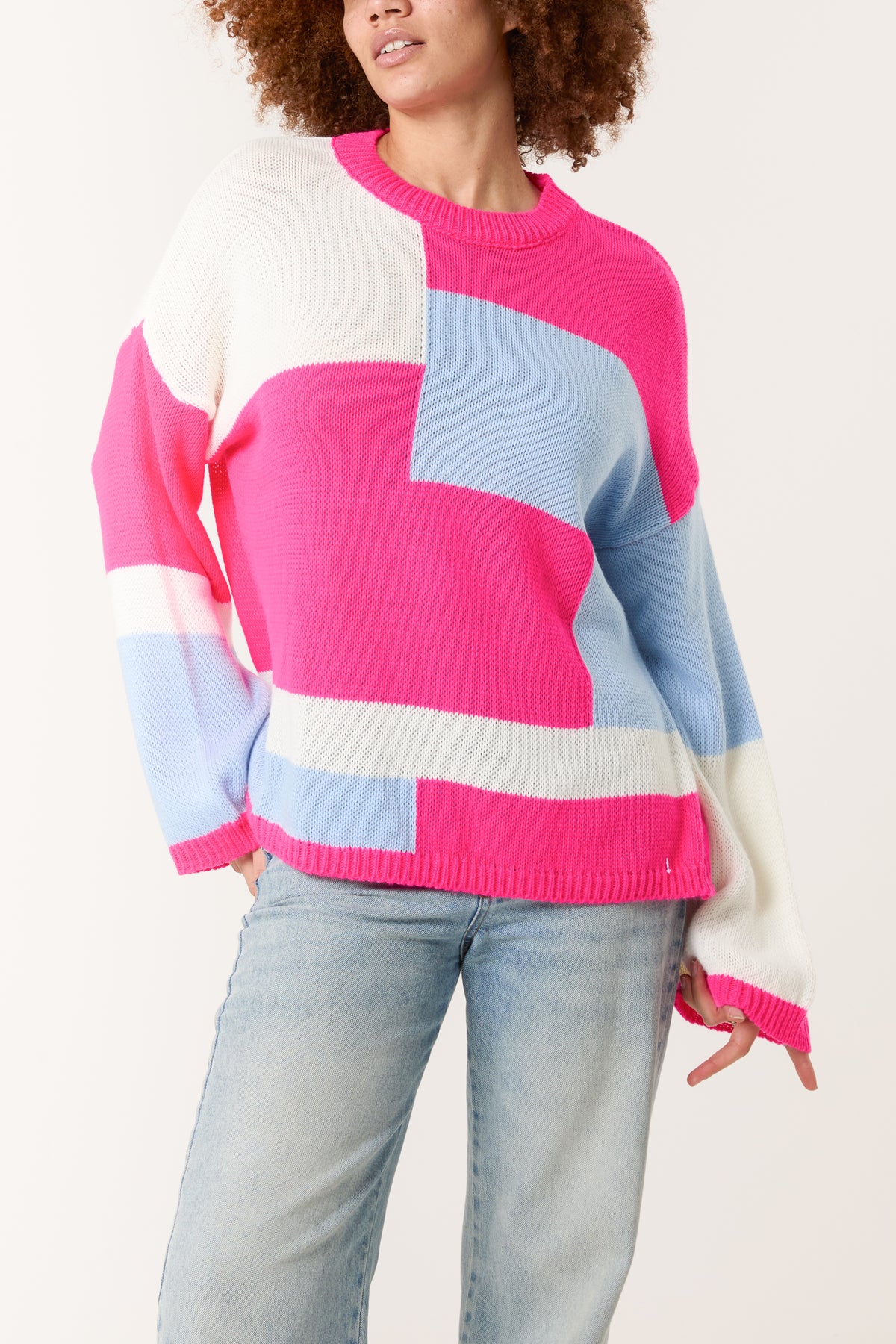 Colour Block Knit Jumper