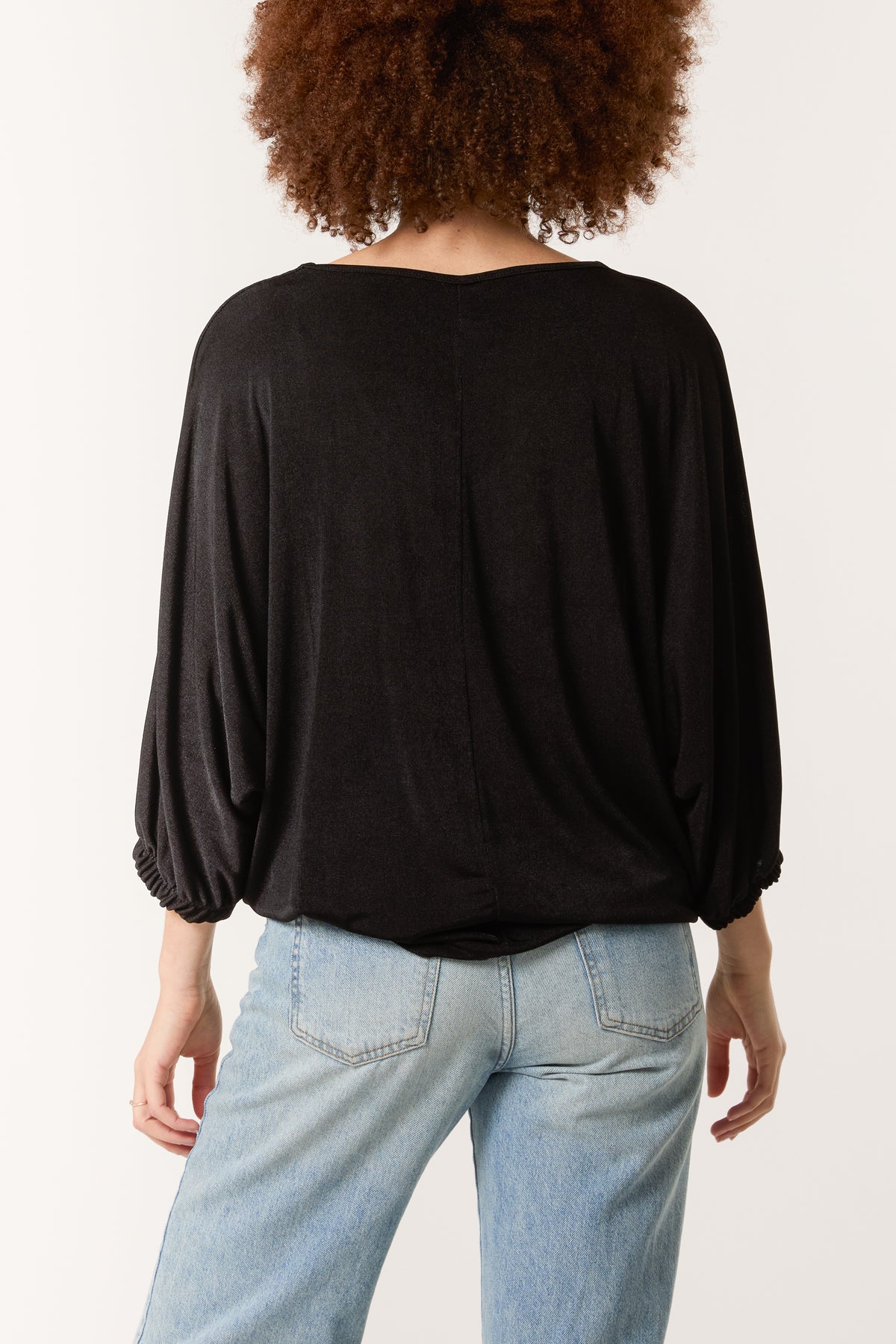 V-Neck Tie Front Acetate Top