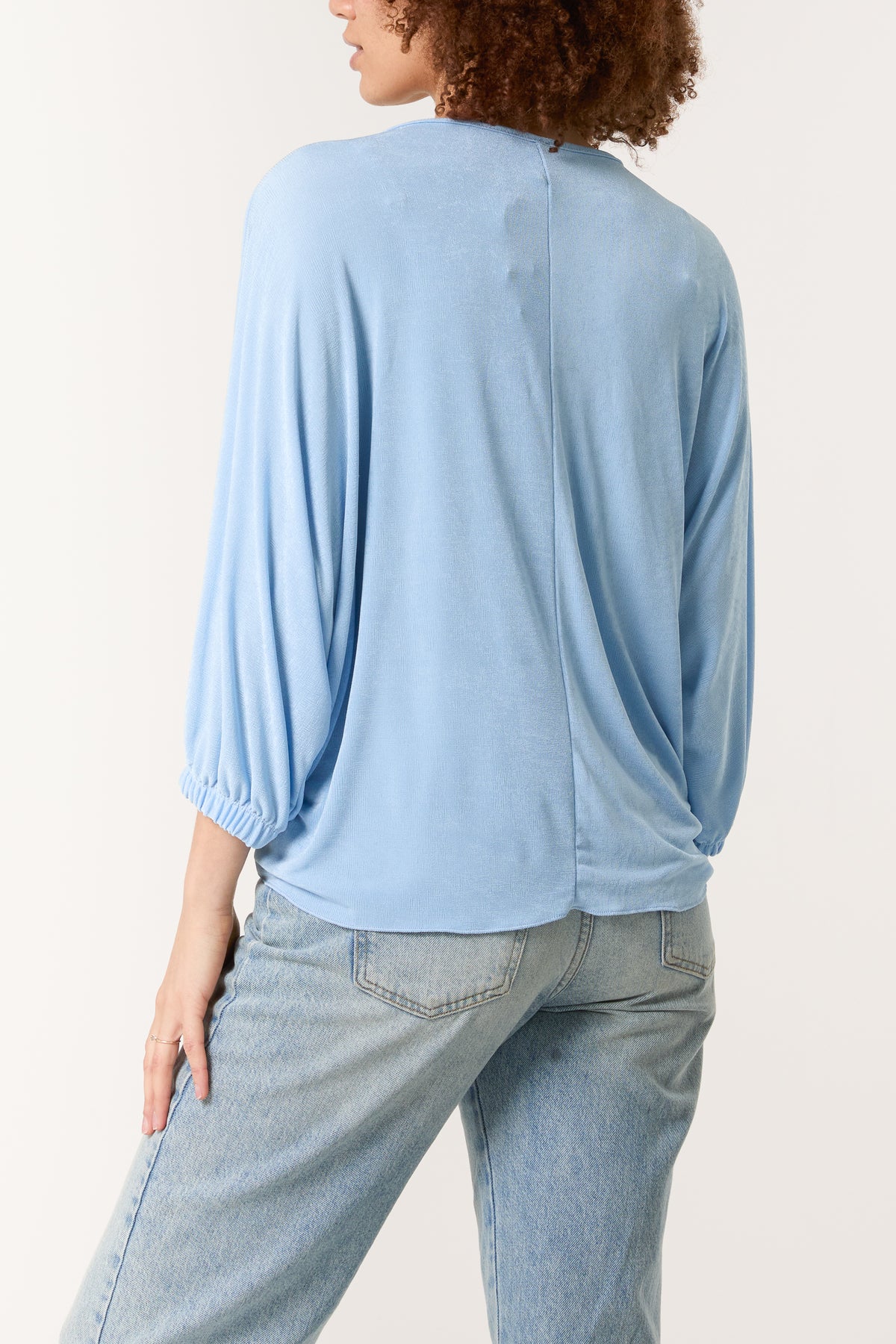 V-Neck Tie Front Acetate Top