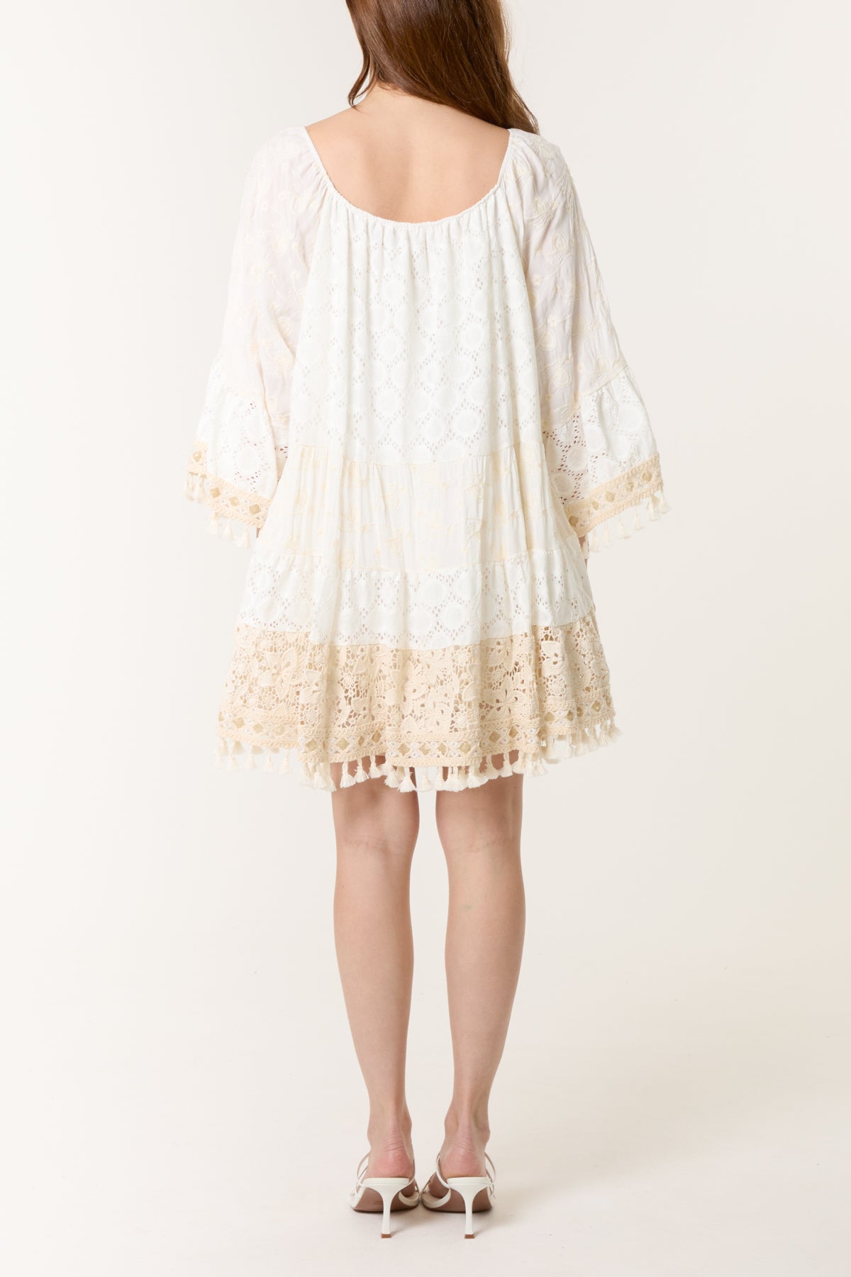 Tassel & Embroidery Lace Mini Dress