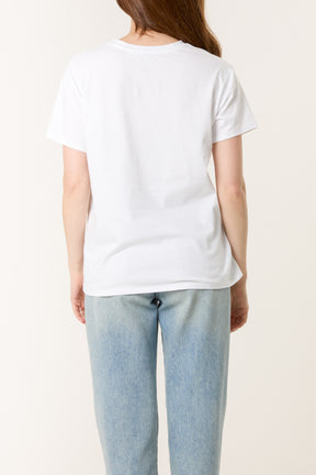 Flocking "AMOUR" Short Sleeve T-Shirt