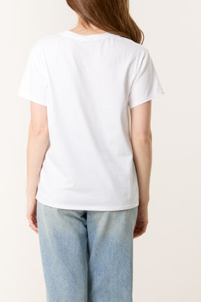 Flocking "AMOUR" Short Sleeve T-Shirt