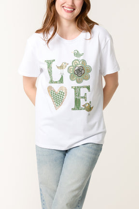 "LOVE" Foil Short Sleeve T-Shirt