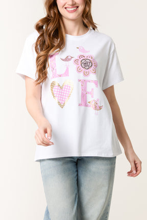 "LOVE" Foil Short Sleeve T-Shirt